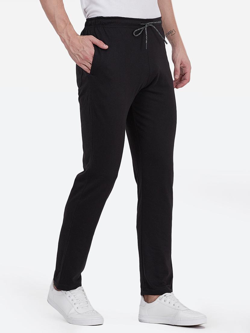 black solid full length track pant - 16990467 - Zoom Image - 2