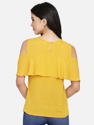 cold shoulder ruffle top - 16990589 - Standard Image - 3