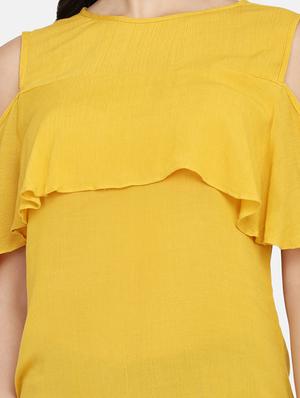 cold shoulder ruffle top - 16990589 - Standard Image - 5