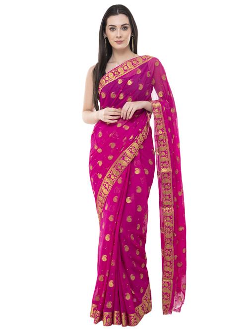 self design woven saree with blouse - 16990836 - Very Small Image - 1