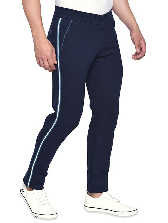 navy blue side striped full length track pant - 16990902 - Zoom Image - 2