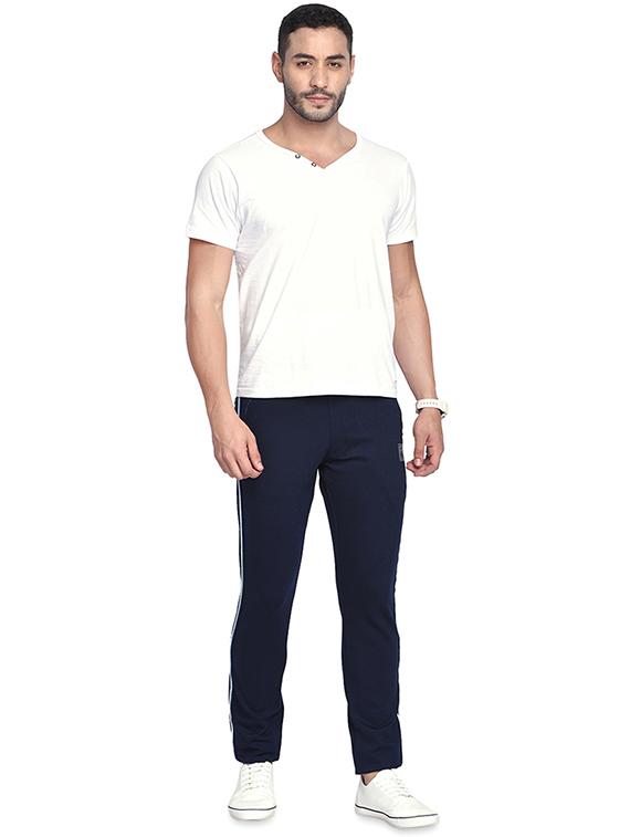 navy blue side striped full length track pant - 16990902 - Zoom Image - 4