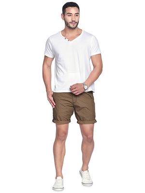 brown printed shorts - 16990909 - Standard Image - 4