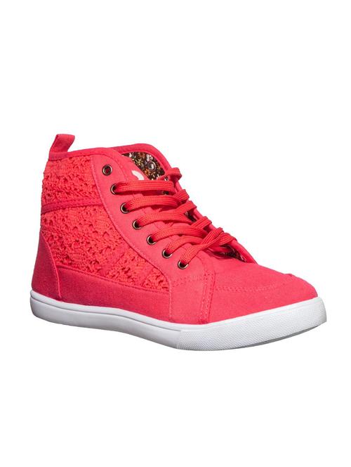pink lace-up sneakers - 16990927 - Standard Image - 1
