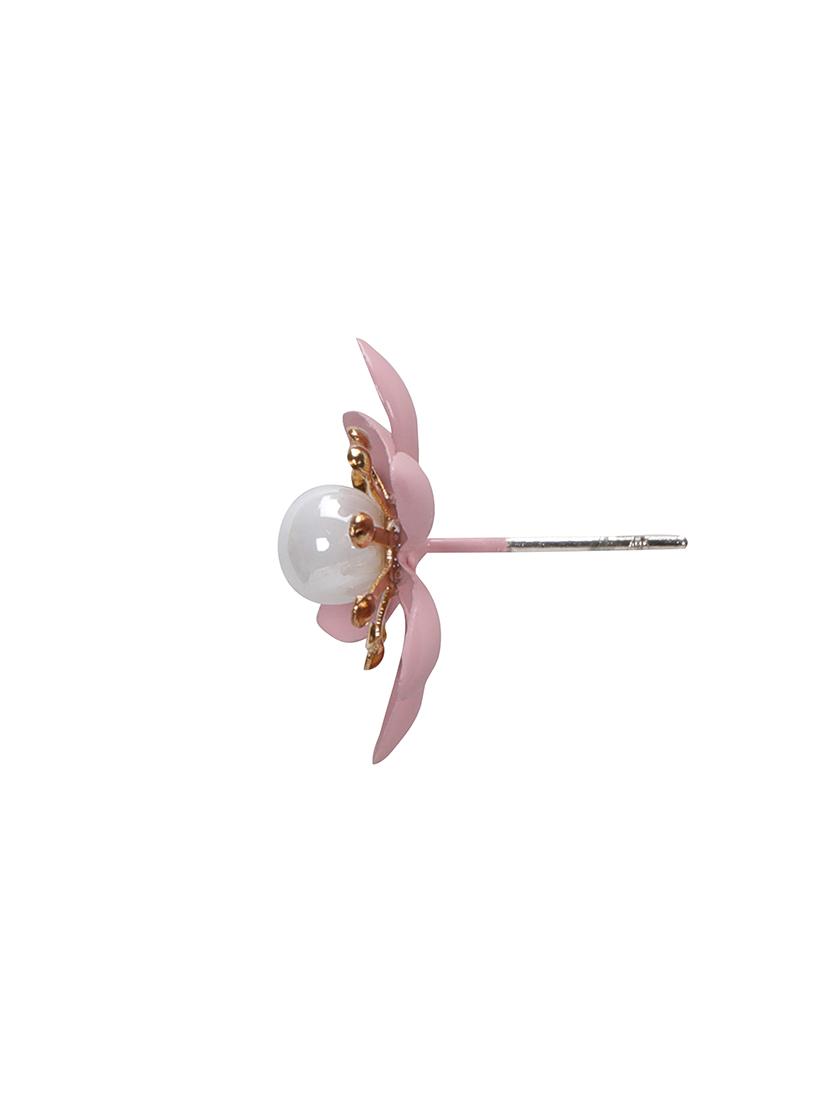 pink metal studs earring - 16990931 - Zoom Image - 3