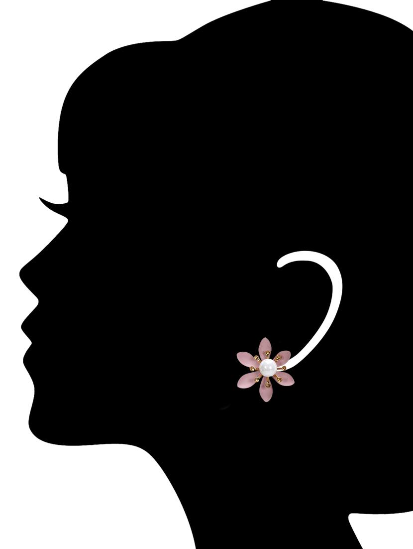 pink metal studs earring - 16990931 - Zoom Image - 4