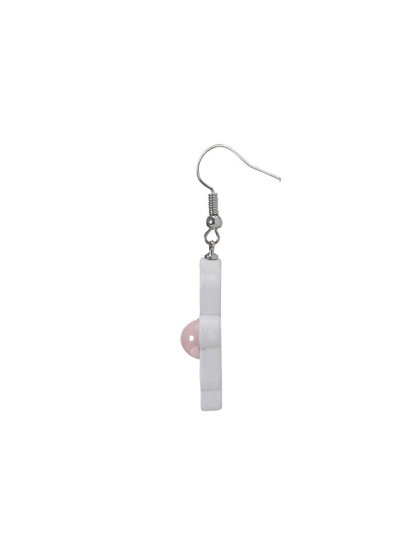 white metal drop earring - 16990938 - Zoom Image - 3