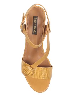 yellow faux leather ankle strap sandals - 16990971 - Standard Image - 4