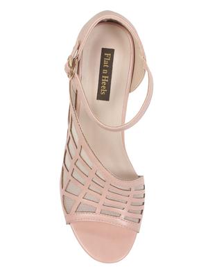 pink faux leather ankle strap sandals - 16990976 - Standard Image - 4