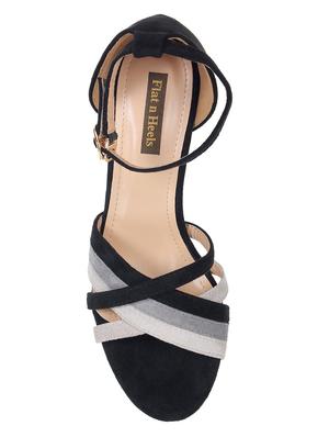black suede ankle strap sandals - 16990983 - Standard Image - 4
