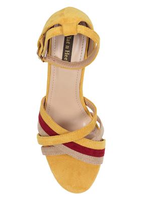 yellow suede ankle strap sandals - 16990985 - Standard Image - 4