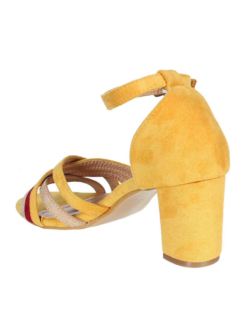 yellow suede ankle strap sandals - 16990985 - Zoom Image - 3