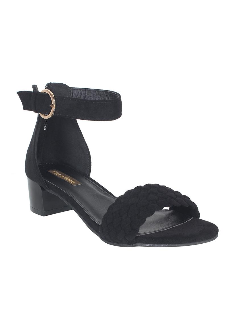 black suede ankle strap sandals - 16990998 - Zoom Image - 1