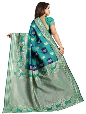 paisley woven saree with blouse - 16991041 - Standard Image - 2