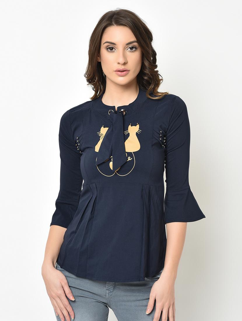 pearl embellished tie knot detail top - 16991422 - Zoom Image - 1