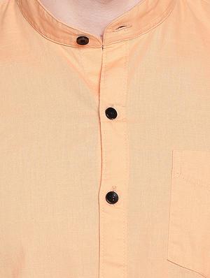 orange solid casual shirt - 16992313 - Standard Image - 5