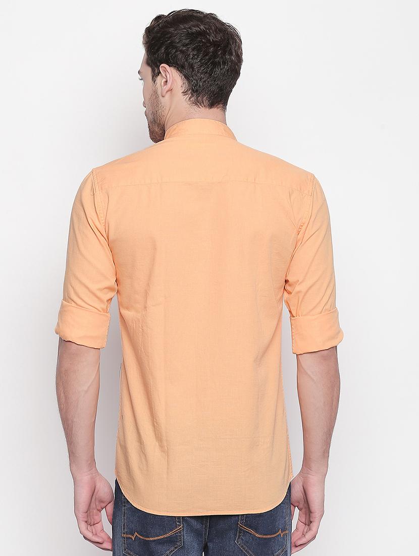 orange solid casual shirt - 16992313 - Zoom Image - 3