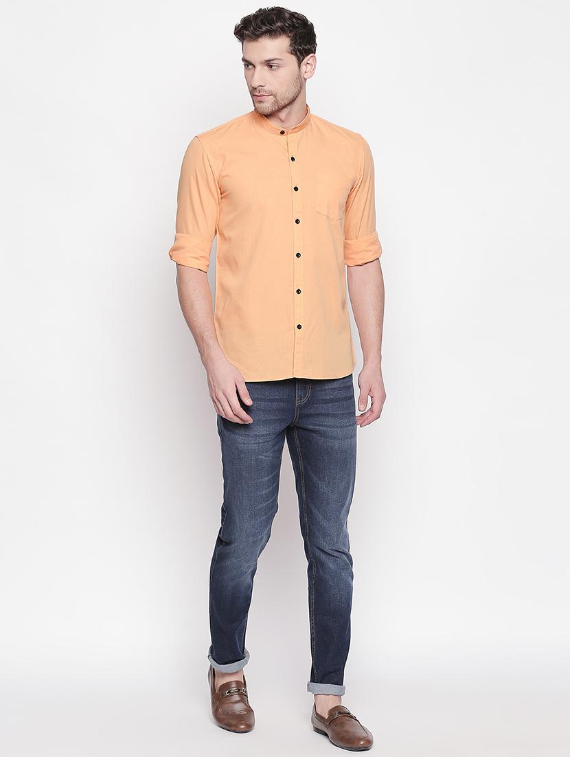 orange solid casual shirt - 16992313 - Zoom Image - 4