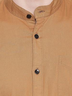 brown solid casual shirt - 16992314 - Standard Image - 5