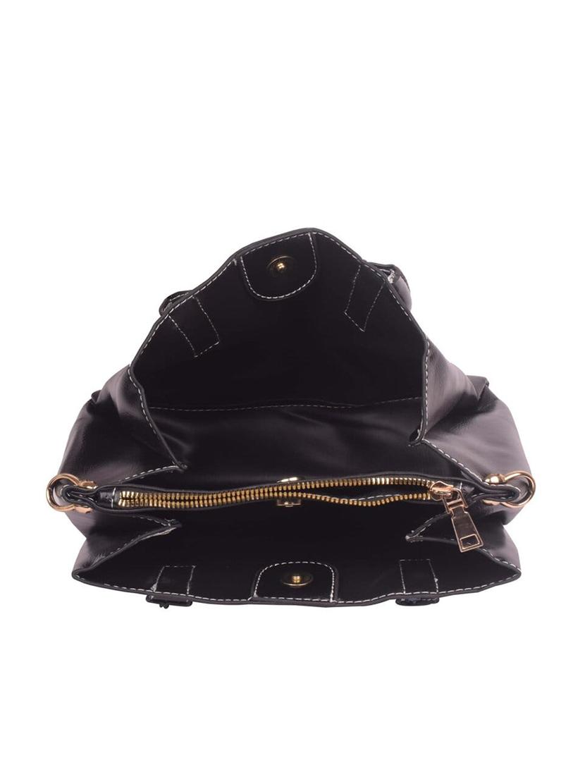 black leatherette (pu) regular satchel - 16992370 - Zoom Image - 3