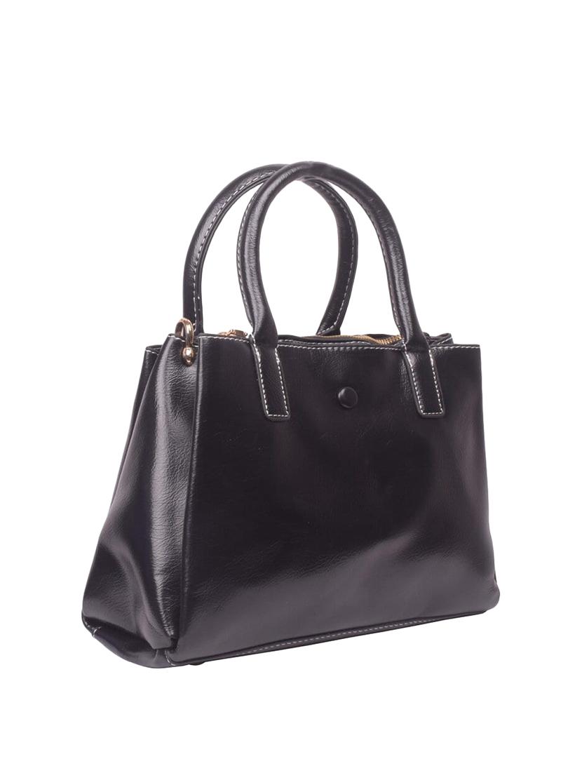 black leatherette (pu) regular satchel - 16992370 - Zoom Image - 4