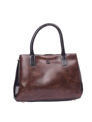 brown leatherette (pu) regular satchel - 16992373 - Standard Image - 2