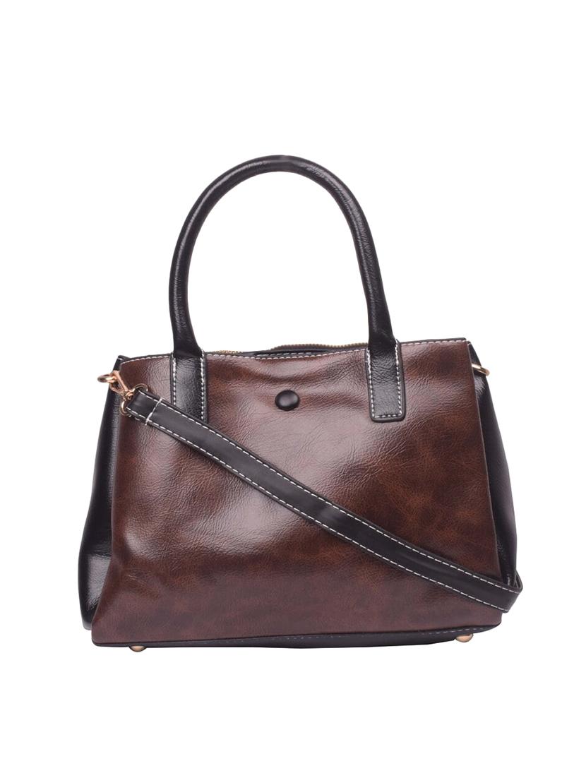 brown leatherette (pu) regular satchel - 16992373 - Zoom Image - 1