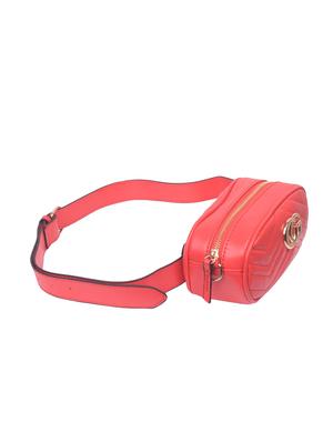 red leatherette (pu) regular sling bag - 16992412 - Standard Image - 4