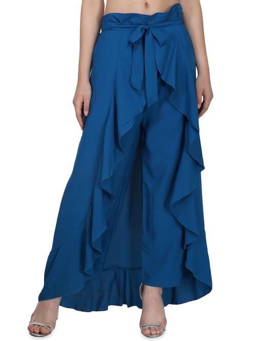 tie front ruffled palazzo - 16992514 - Standard Image - 1
