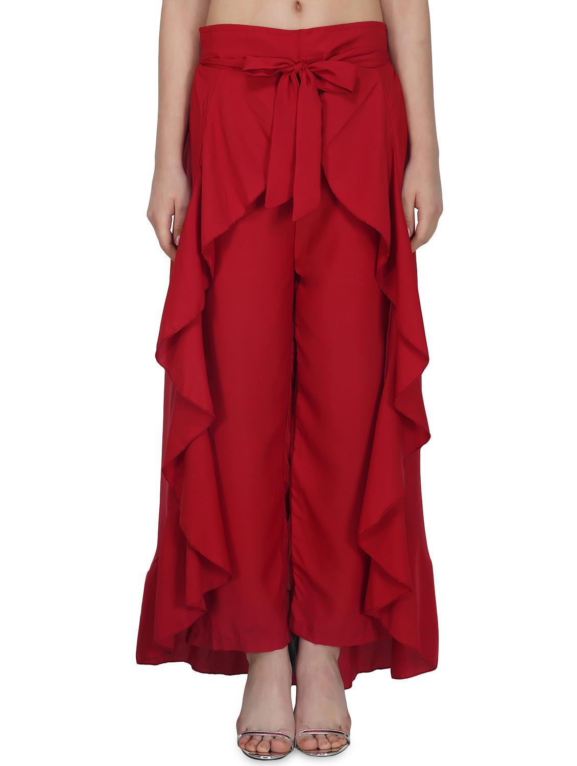 tie front ruffled palazzo - 16992516 - Zoom Image - 1