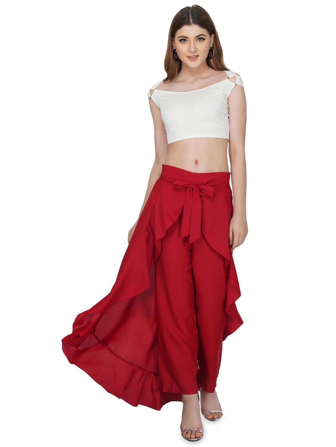 tie front ruffled palazzo - 16992516 - Zoom Image - 4