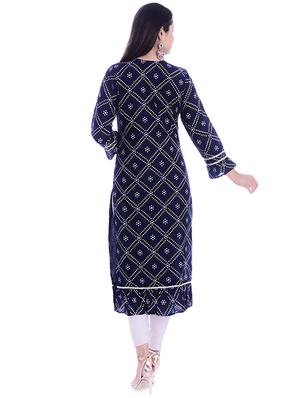bandhani straight kurta - 16993475 - Standard Image - 3