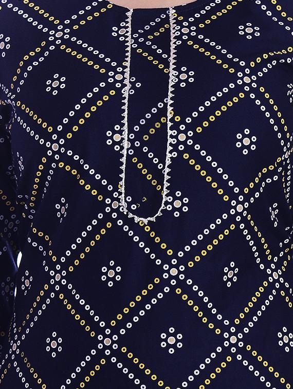 bandhani straight kurta - 16993475 - Zoom Image - 4