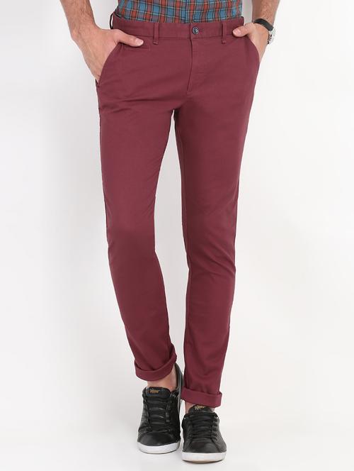 red textured chinos - 16993505 - Standard Image - 1
