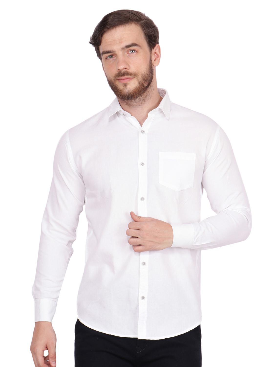 white solid casual shirt - 16993587 - Zoom Image - 1