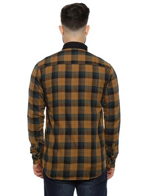 brown checkered casual shirt - 16993798 - Standard Image - 3