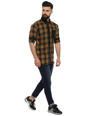brown checkered casual shirt - 16993798 - Standard Image - 4