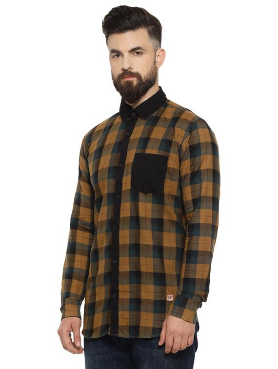 brown checkered casual shirt - 16993798 - Zoom Image - 2
