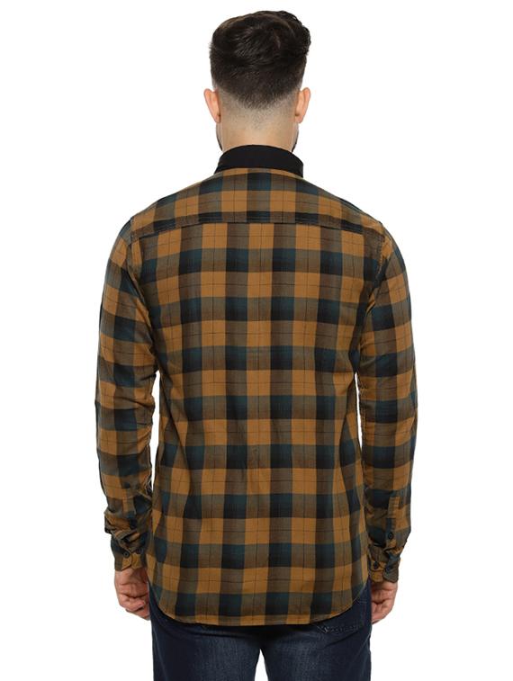 brown checkered casual shirt - 16993798 - Zoom Image - 3