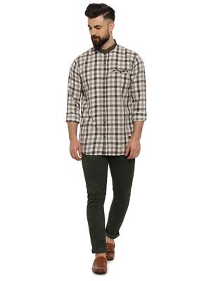 brown checkered casual shirt - 16993800 - Standard Image - 4