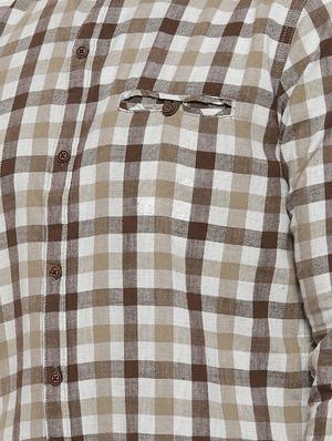 brown checkered casual shirt - 16993800 - Standard Image - 5