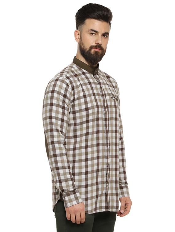 brown checkered casual shirt - 16993800 - Zoom Image - 2