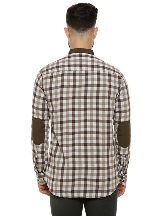brown checkered casual shirt - 16993800 - Zoom Image - 3