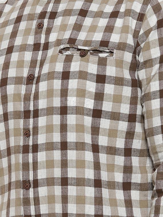 brown checkered casual shirt - 16993800 - Zoom Image - 5