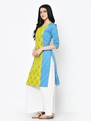 floral straight kurta - 16994202 - Standard Image - 2