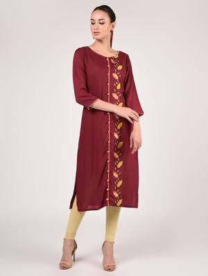 embroidered straight kurta - 16994293 - Standard Image - 2