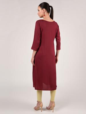 embroidered straight kurta - 16994293 - Standard Image - 3