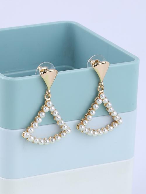 gold metal drop earring - 16994299 - Standard Image - 1