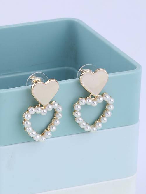 gold metal drop earring - 16994301 - Standard Image - 1