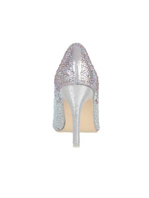 silver faux leather slip on sandals - 16994507 - Standard Image - 4